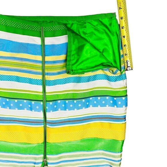 J. McLaughlin Multicolor Grosgrain Ribbons Side Zip Lining Pencil Skirt Sz 8 - Picture 7 of 10